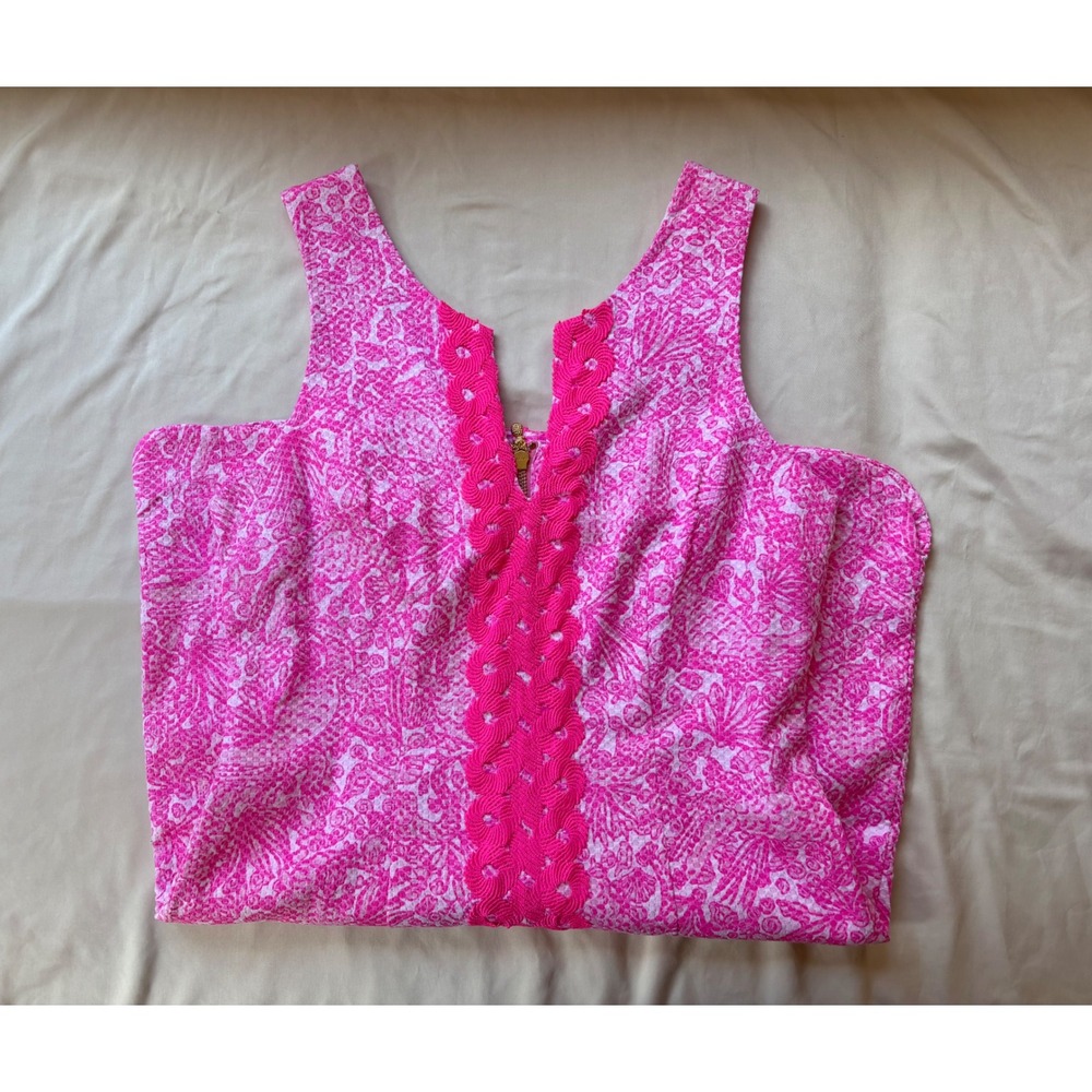 Lilly Pulitzer for Target Pink Seafoam Summer Shift Dress Lace Detail Size 8 - Picture 5 of 6